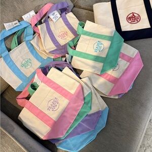 Trader Joe's Canvas Mini Tote — Pink, Green, Blue, & Purple 4 Bags